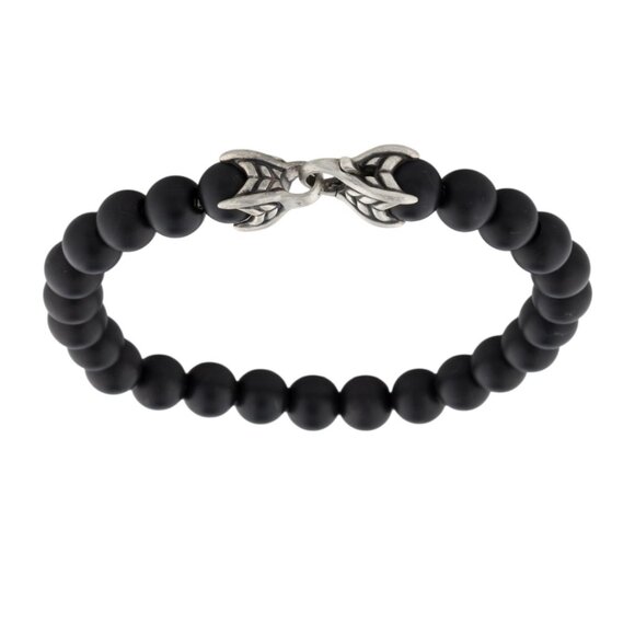 DAVID YURMAN ONYX STERLING SILVER 925 SPIRITUAL BEAD BRACELET - Picture 3 of 8
